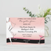 Invitation à la soirée de bachelorette moderne ros (Debout devant)