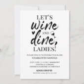 Invitation à la soirée de Bachelorette | Vin & Dîn (Devant)