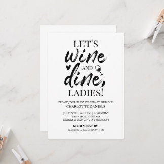 Invitation à la soirée de Bachelorette | Vin & Dîn