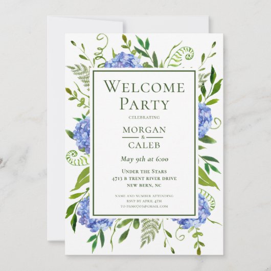 Invitation à la soirée de bienvenue de mariage (Devant)