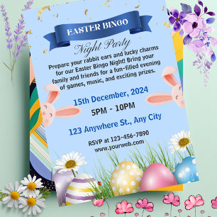 Invitation à la soirée de Bingo de Pâques illustré