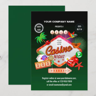 Invitation à la soirée de casino des vacances d'ét