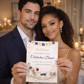 Invitation à la soirée de célébration Bleu Or