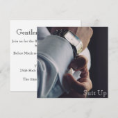 Invitation à la soirée de célibataire tenue chic (Devant / Derrière)
