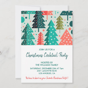 Invitation à la soirée de cocktail de Noël forêt e