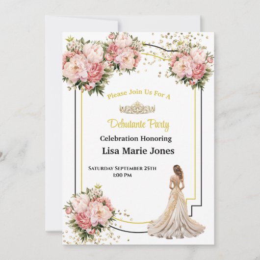 Invitation à la soirée de débutante (Devant)