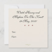 Invitation à la soirée de diffusion du mariage roy (Dos)