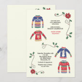 Invitation à la soirée de fêtes de Noël avec pulls (Devant / Derrière)