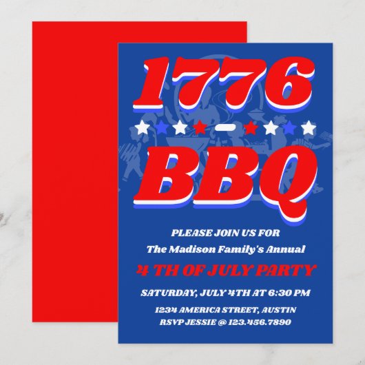 Invitation à la soirée de feu d'artifice du 1776 B (Devant / Derrière)