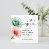 Invitation à la soirée de fiançailles aquarelle bl (Debout devant)