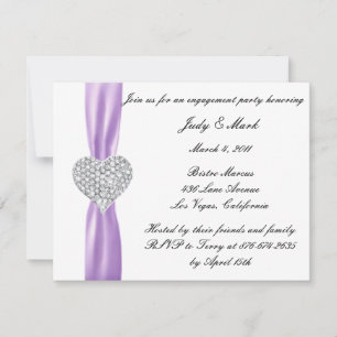 Invitation à la soirée de fiançailles Cœur de diam