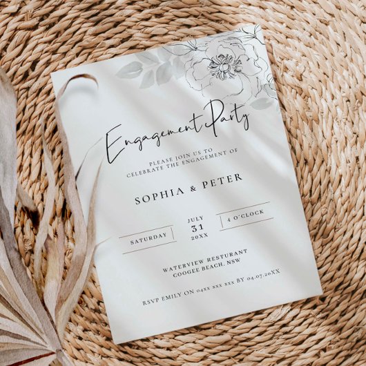 Invitation à la soirée de fiançailles d'illustrati