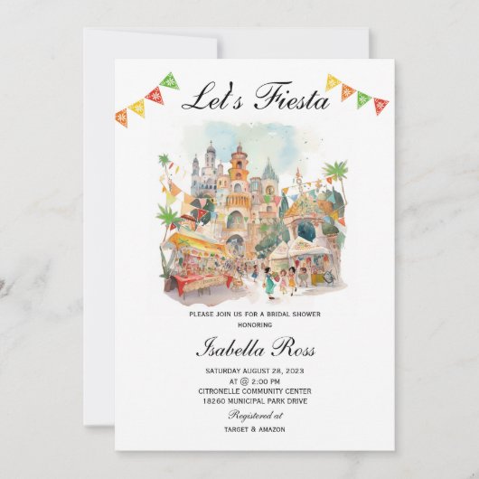 Invitation à la soirée de fiançailles Fiesta (Devant)