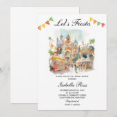 Invitation à la soirée de fiançailles Fiesta (Devant / Derrière)