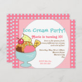 Invitation à la soirée de glaces (Devant / Derrière)