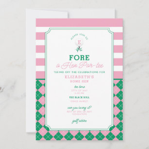 Invitation à la soirée de golf Hen Par-tee