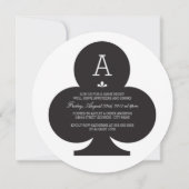 Invitation à la soirée de jeu Black Poker Chip (Dos)