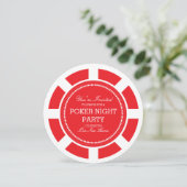 Invitation à la soirée de jeu Red Poker Chip (Debout devant)