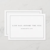 Invitation à la soirée de la Bachelorette blanche  (Devant / Derrière)