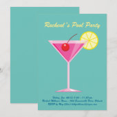 Invitation à la soirée de la piscine Turquoise tro (Devant / Derrière)