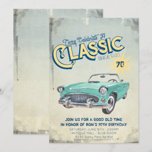 Invitation à la soirée de l'affiche du garage vint (Devant / Derrière)