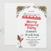 Invitation à la soirée de Mahjong de Noël (Devant / Derrière)