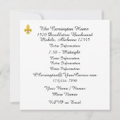 Invitation à la Soirée de Mardi Gras Masqué (Dos)