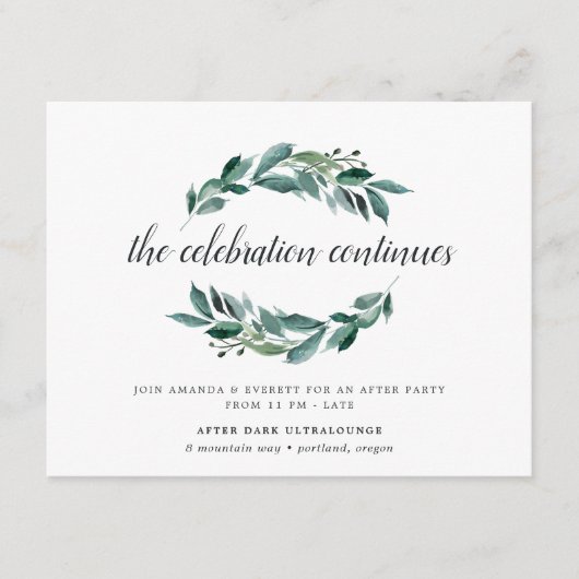 Invitation à la soirée de mariage Abondant Feuilla (Devant)