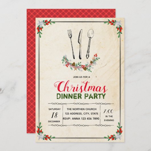 Invitation à la soirée de Noël (Devant / Derrière)