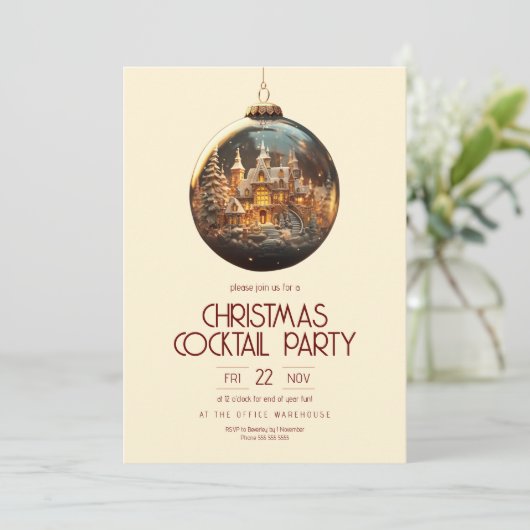 Invitation à la soirée de Noël au bureau Golden Ba (Debout devant)