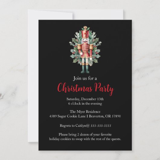 Invitation à la soirée de Noël Casse-Noisette (Devant)