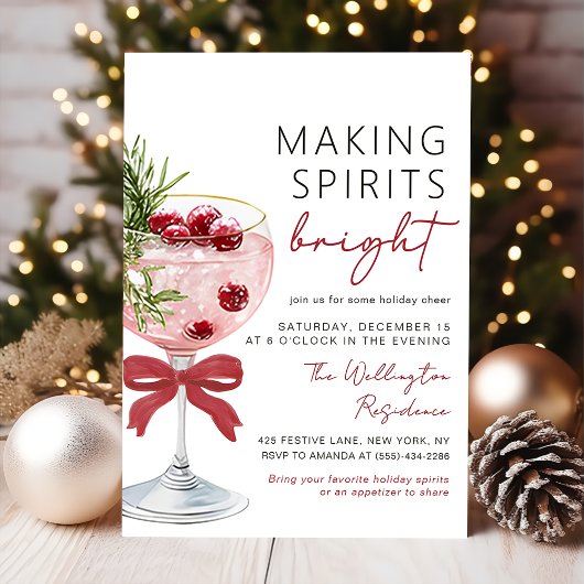 Invitation à la soirée de Noël Cocktail