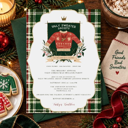Invitation à la soirée de Noël de la Ugly Sweater