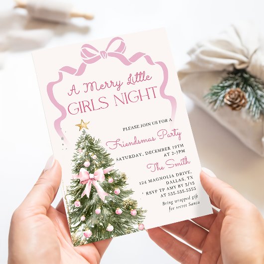 Invitation à la soirée de Noël entre filles