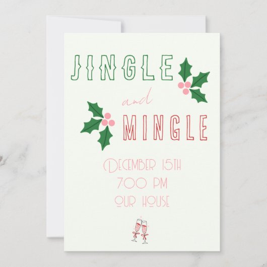 Invitation à la soirée de Noël Jingle and Mingle (Devant)