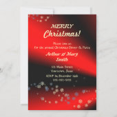 Invitation à la soirée de Noël rouge et noir (Dos)