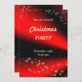 Invitation à la soirée de Noël rouge et noir (Devant / Derrière)