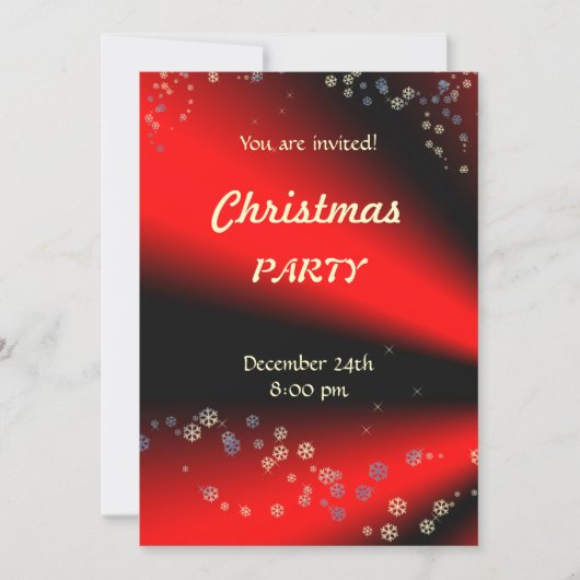 Invitation à la soirée de Noël Rouge Noir (Devant)