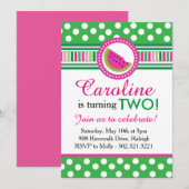 Invitation à la soirée de pastèque Polka Dot (rose (Devant / Derrière)