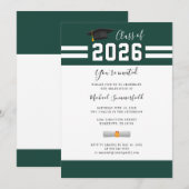 Invitation à la soirée de remise des diplômes vert (Devant / Derrière)