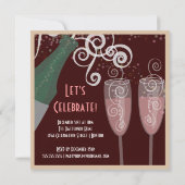 Invitation à la soirée de réveillon Bubbly Champag (Dos)