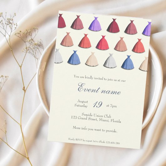 Invitation à la soirée de robe de cocktail événeme