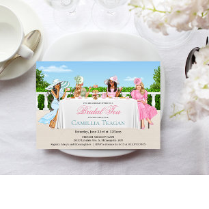 Invitation à la Soirée de Thé de Mariage pour Dame