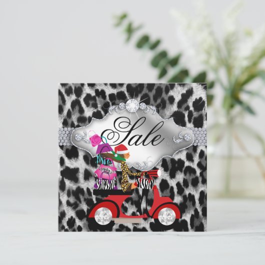 Invitation à la soirée de vente de Noël Léopard Bl (Debout devant)