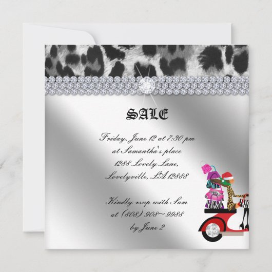 Invitation à la soirée de vente de Noël Léopard Bl (Dos)
