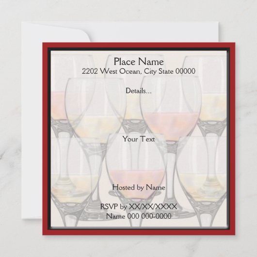 Invitation à la soirée dégustation de vin (Dos)