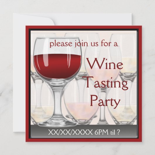 Invitation à la soirée dégustation de vin (Devant)