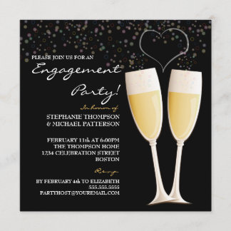 Invitation à la soirée d'engagement Champagne & Bu