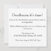 Invitation à la soirée d'enterrement de vie de gar (Dos)