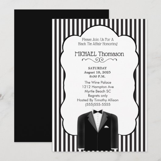 Invitation à la soirée d'enterrement de vie de gar (Devant / Derrière)